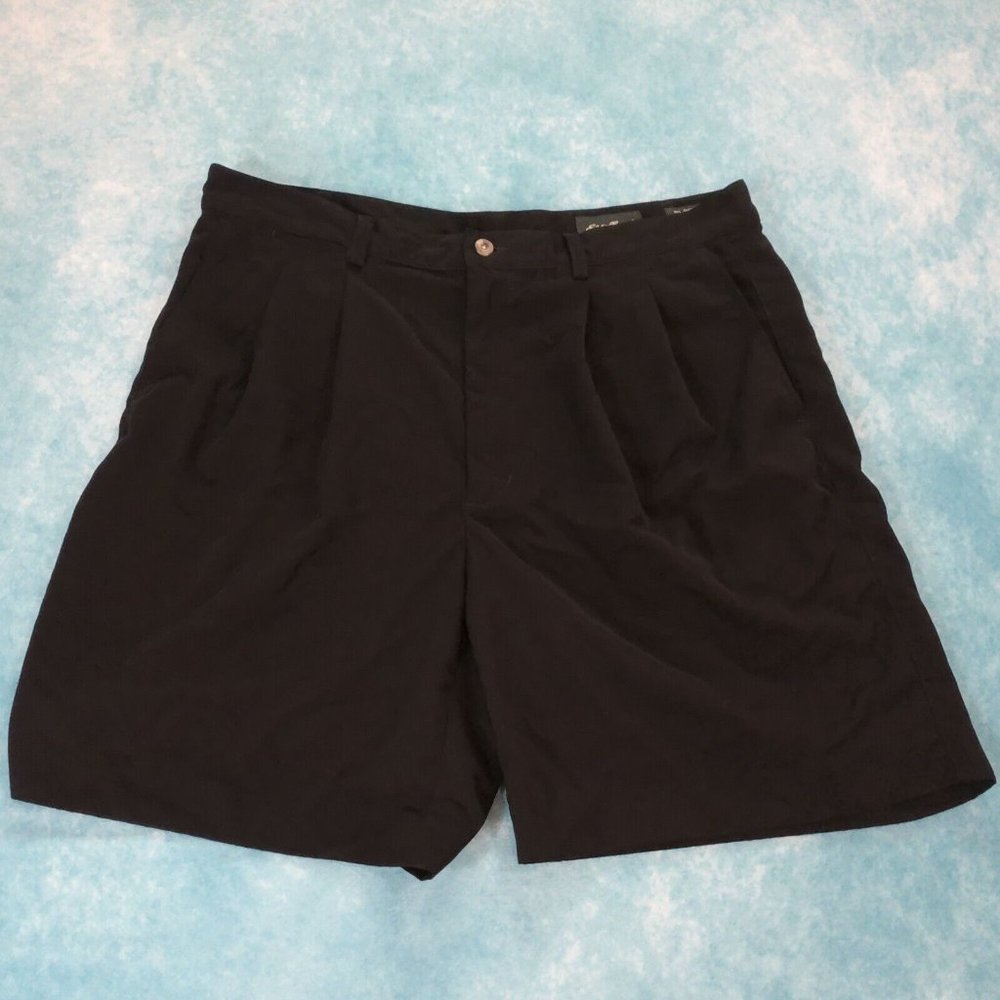 Eddie Bauer Golf Shorts, Men's, Black, 4 Pockets, Pleated, Size 36